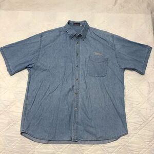 Vintage Forest & Hue Ukrops button front short‎ sleeve denim shirt 2XL